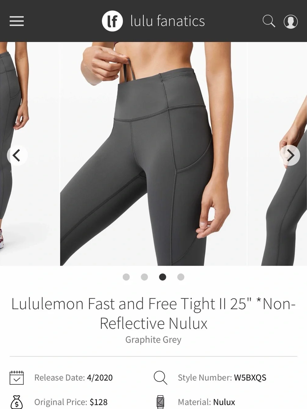 NWT Lululemon Fast and Free High Rise Tight 25